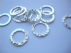 Korulinkki / linkkirengas pyöreä hopeoitu 16 mm (12 kpl /pss)
