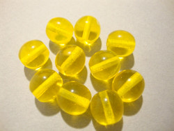 Tsekkiläinen lasihelmi keltainen pyöreä 10 mm (20/pss)