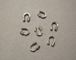 Vaijerin/helmisilkin suoja kirkas hopea (10 kpl)