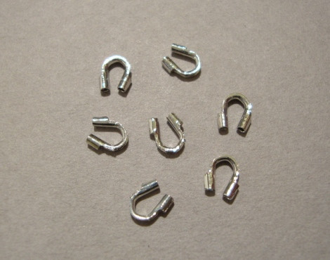 Vaijerin/helmisilkin suoja kirkas hopea (10 kpl)