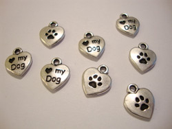 TierraCast Riipus I love my Dog hopeoitu 10 mm (2 kpl/pss)
