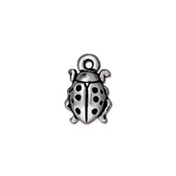 TierraCast riipus Leppäkerttu hopeoitu 13 x 8,5 mm