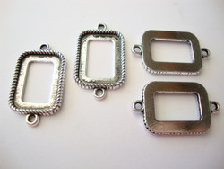 Korukehys / linkki avoin antiikkihopeanvärinen 27 x 16 mm (1kpl)
