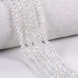 Tsekkiläinen fasettihiottu lasihelmi rondelli kristallinkirkas 3 x 5 mm (30 kpl/pss)