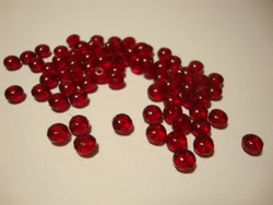 Tsekkiläinen fasettihiottu lasihelmi rondelli rubiininpunainen 3 x 5 mm (30 kpl/pss)