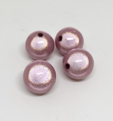 Akryylihelmi heijastava pyöreä 20mm vaaleanpunainen (5kpl)