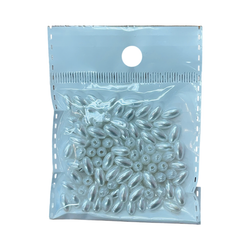 Akryylihelmi riisin muotoinen valkoinen 4x8 mm (100 kpl)