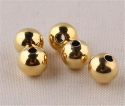 Akryylihelmi pyöreä kulta 14 mm (6kpl)