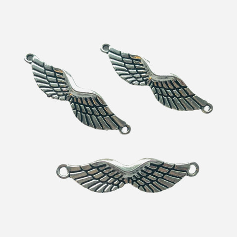 Metallilinkki siivet 35 x 8 mm, hopeanvärinen (1 kpl)