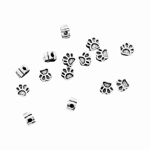 Metallihelmi tassu 5 mm hopea metalli (10 kpl)