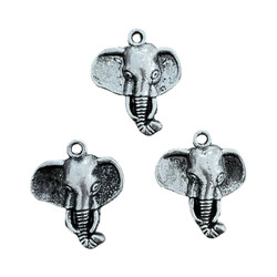 Riipus Elefantti antiikkihopean värinen 25 x 22 mm (2 kpl)