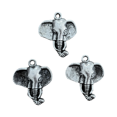 Riipus Elefantti antiikkihopean värinen 25 x 22 mm (2 kpl)