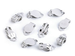 Korvakoruklipsi liimattava hopeanvärinen metalli (1 pari)