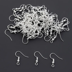 Korvakorukoukku hopeoitu 18mm (5 paria)