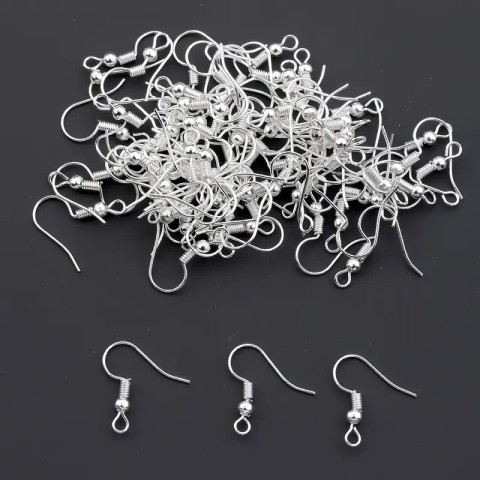 Korvakorukoukku hopeoitu 18mm (5 paria)