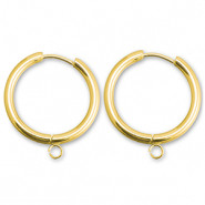 Korvakorurengas lenkillä 19 mm ruostumaton teräs kulta (1 pari)