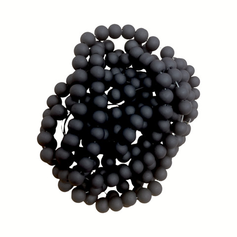 Lasihelmi musta matta 8 mm (30 kpl)