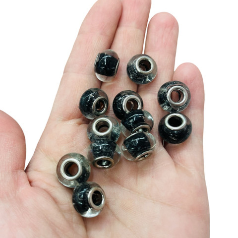 Pandora style -helmi kirkas musta sisus 10 x 14 mm