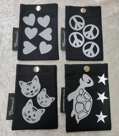 Heijastava bussikorttikotelo. Yksittäiskappaleet.