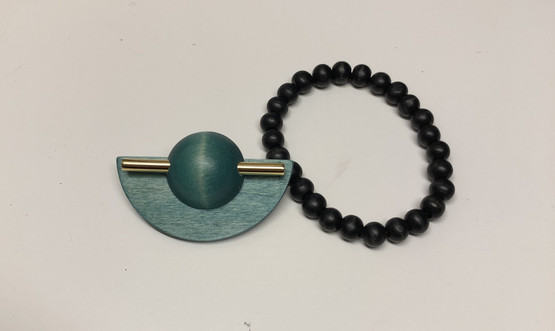 B50 Aarikka Lady brooch, turquoise green