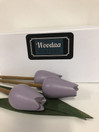 F113 Wooden purple tulips 3pcs