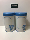 J20 Aarikka flower Tin Can blue and white 2 pcs