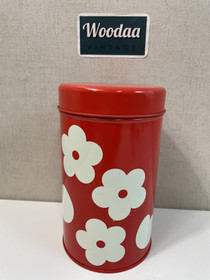 J33 Aarikkas Kukkaset tin can, red