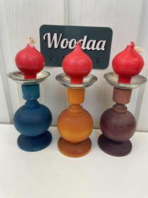 H334 Aarikkas Pikkiriikkinen candlesticks 3pcs