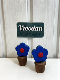 F343 Wooden flowers 2 pcs