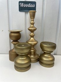 H316 wooden Candelsticks 4pcs