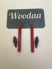 E528 Aarikkas earrings woodbecker