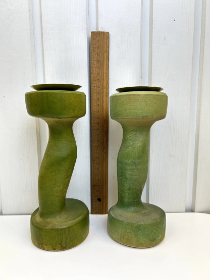 H299 wooden Candelsticks 2 pcs