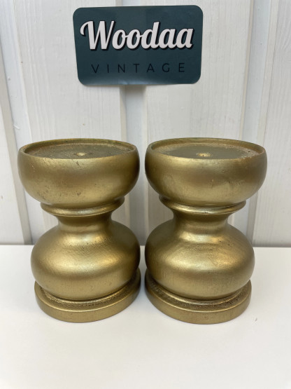 H316 wooden Candelsticks 2 pcs