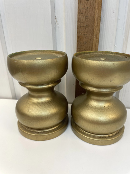 H316 wooden Candelsticks 2 pcs