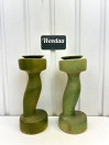 H299 wooden Candelsticks 2 pcs