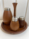 S48 Teak salt shakers