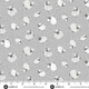 Harmaa lammaskuvioinen puuvillakangas Woolly Sheep 068S