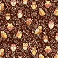 Ruskea pöllökuvioinen puuvillakangas 099 V