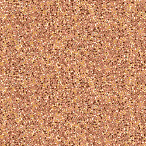 Punertava pikkukukkakuvioinen puuvillakangas 100 P