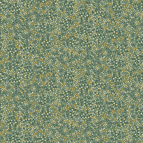 Vihreä pikkukukkakuvioinen puuvillakangas 100 T