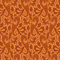  Oranssi paisley-kuvioinen puuvillakangas Nightfall Paisley Orange