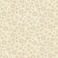 Vaalea tähtikuvioinen kultasomisteinen puuvillakangas Frosty Cream 106 Q