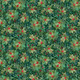 Vihreä lehti- ja marjakuvioinen puuvillakangas Holly Bush 107 G9