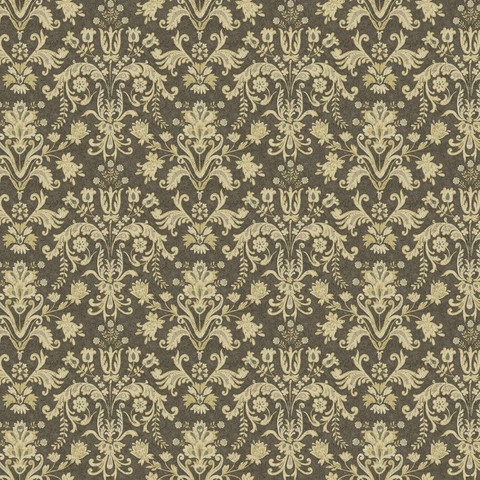  Ruskea damaski-kuviollinen puuvillakangas 1354 KN