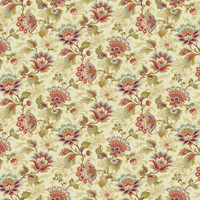 Vaalea suurikuvioinen puuvillakangas Canterbury 1372 L