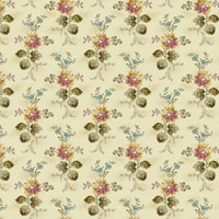 Vaalea kukkakuvioinen puuvillakangas Cardinal Flower 1373 L