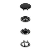 Jerseynepparit, 12 mm, musta, 20 kpl