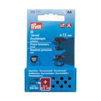 Jerseynepparit, 12 mm, musta, 20 kpl