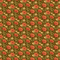 Ruskea kukkakuvioinen puuvillakangas 1543 N