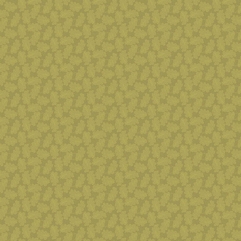 Sammaleenvihreä tammenlehtikuvioinen puuvillakangas 1547 G